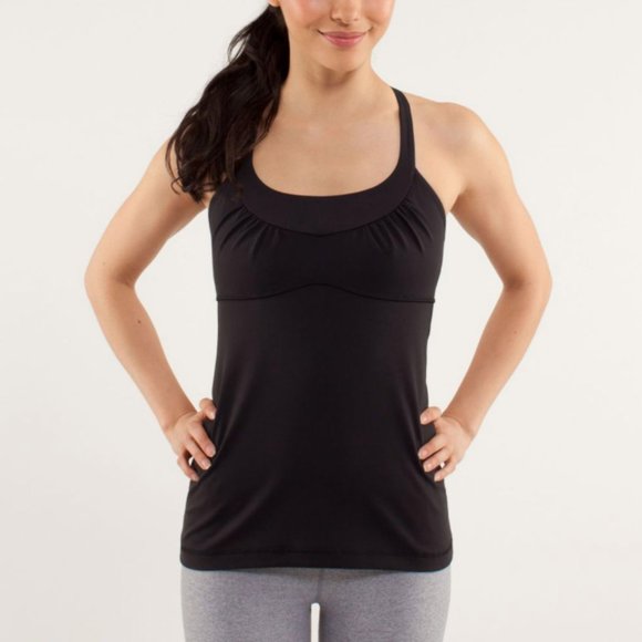 Lululemon Scoop Me Up Black Tank Women's Size 6 As New !! - Picture 5 of 13